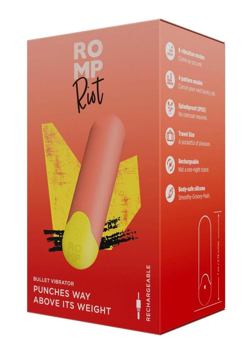 ROMP Riot Rechargeable Silicone Bullet Vibrator 6 Vibration Modes - Image 4