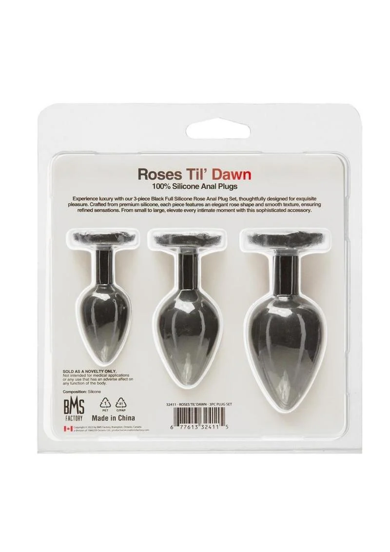 Roses Til’ Dawn 3-Piece Silicone Butt Plug Set - Image 3