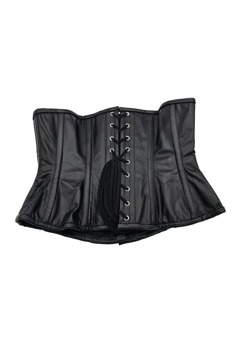 Rouge Leather Corset - Zipper Front - Image 2