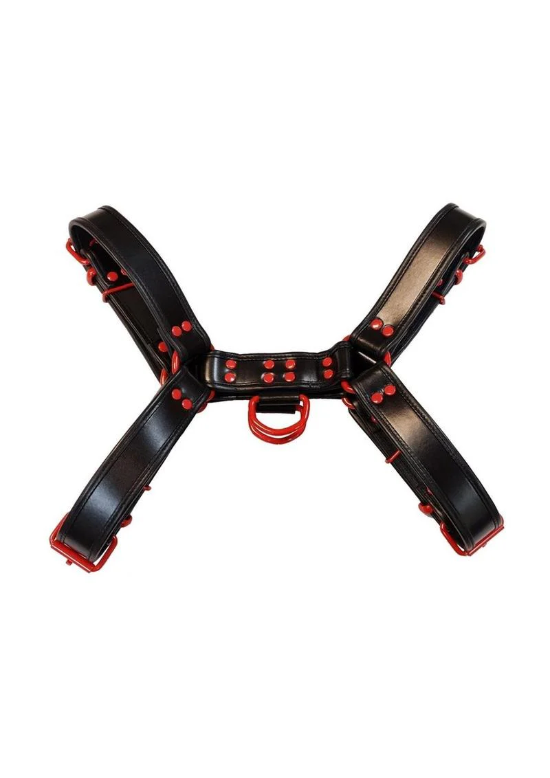 Rouge Leather Over-the-Head Harness Trim And Adjustable Buckles - Image 2