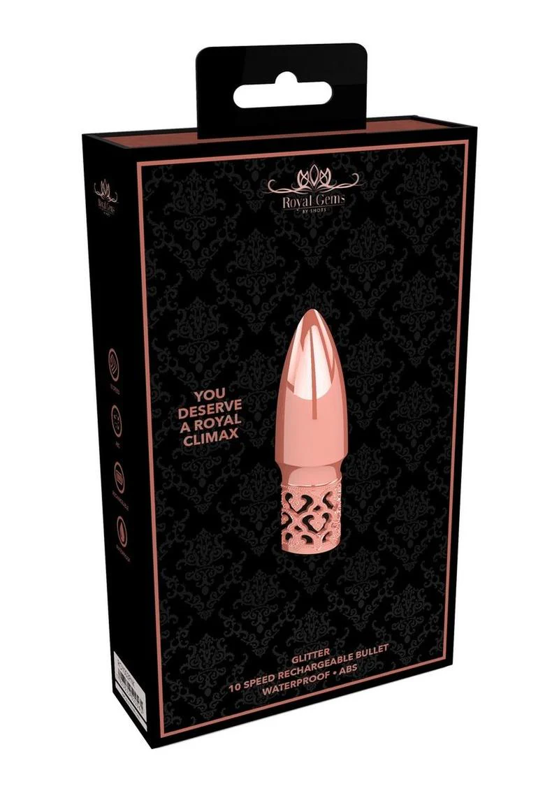 Royal Gems Glitter Waterproof Rechargeable Bullet Vibrator - Image 2