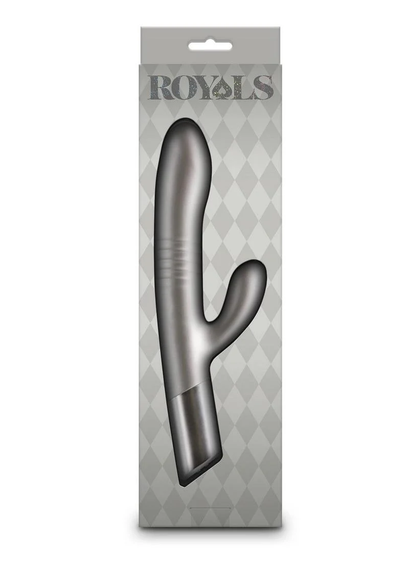 Royals Grace Rechargeable Rabbit Vibrator – Gray - Image 3