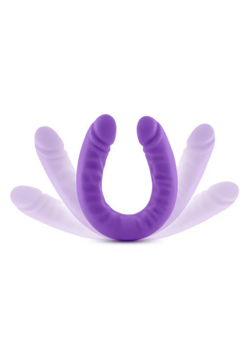 Ruse 18 Inch Silicone Slim Double Dong Flexible Purple Pleasure Toy - Image 2