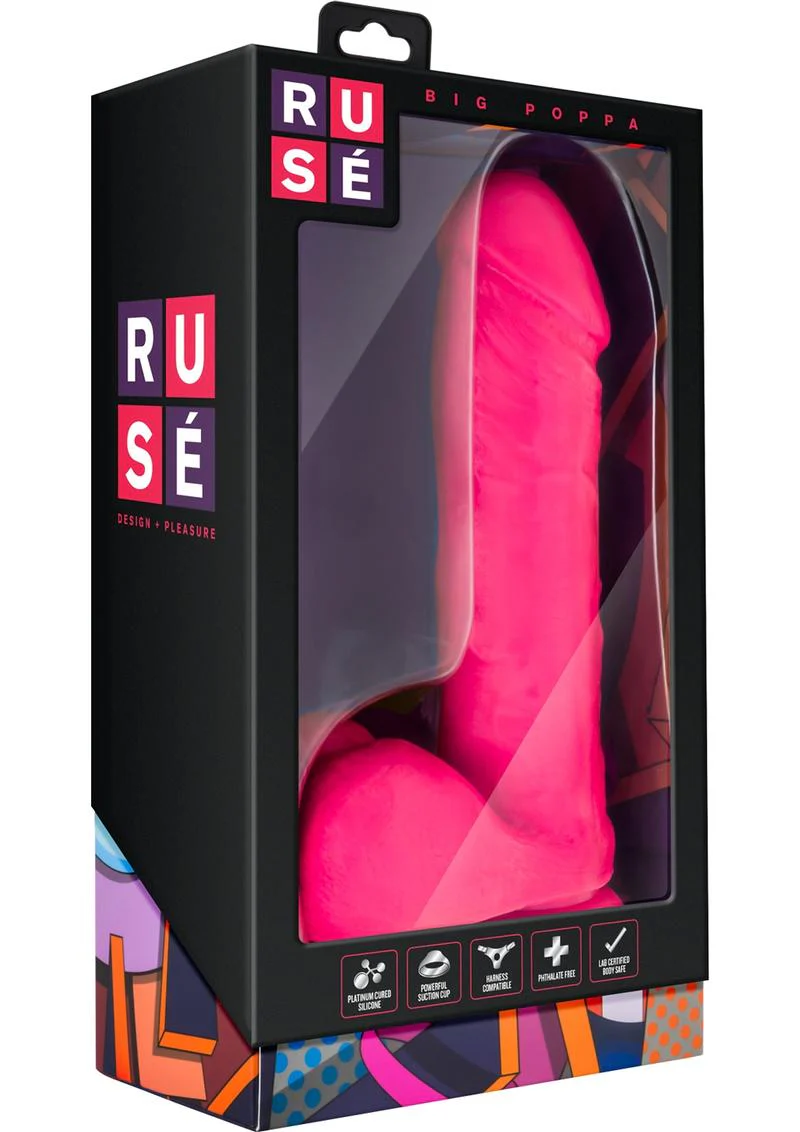 Ruse Big Poppa Silicone Dildo 7.75 Inch Realistic Suction Base - Image 4