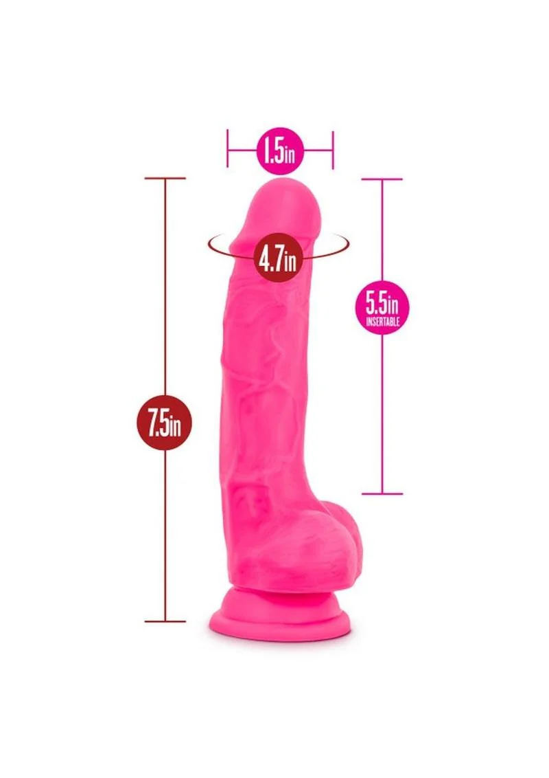 Ruse Hypnotize Silicone Dildo with Balls 7.5 Inch Cerise - Image 3