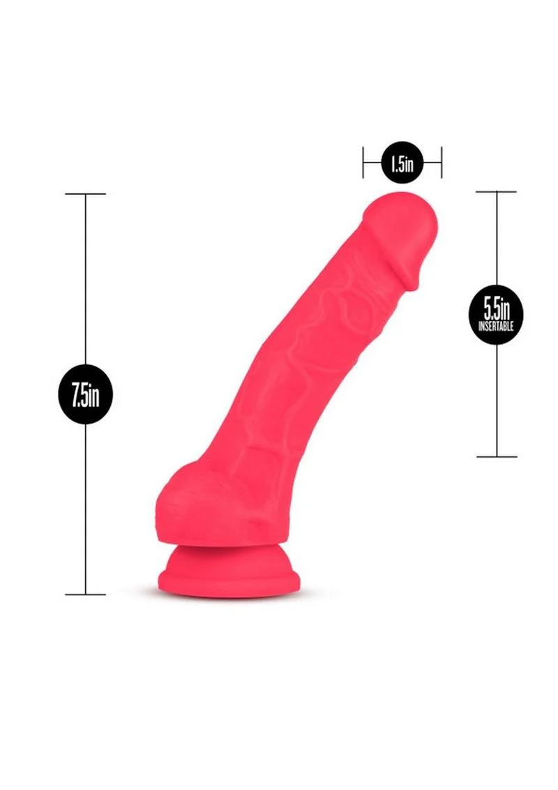 Ruse Hypnotize Silicone Dildo with Balls 7.5 Inch Cerise for Pleasure - Image 3