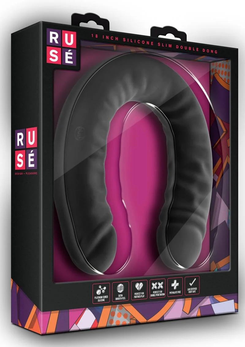 Ruse Silicone Slim Double Dong 18 Inch Flexible Double-Ended Dildo - Image 4