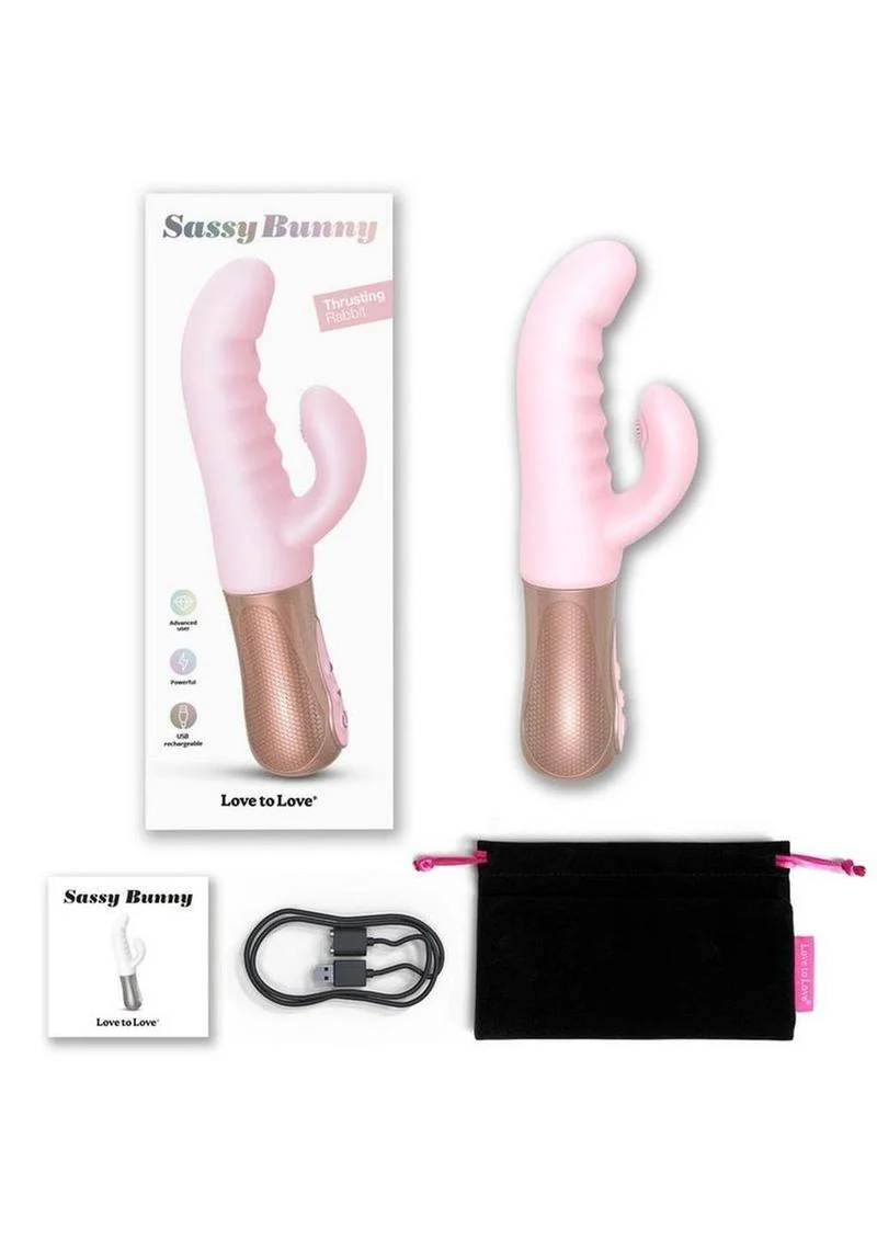 Sassy Bunny Thrusting Rabbit Dual-Motor Rechargeable Silicone Vibrator - Image 5