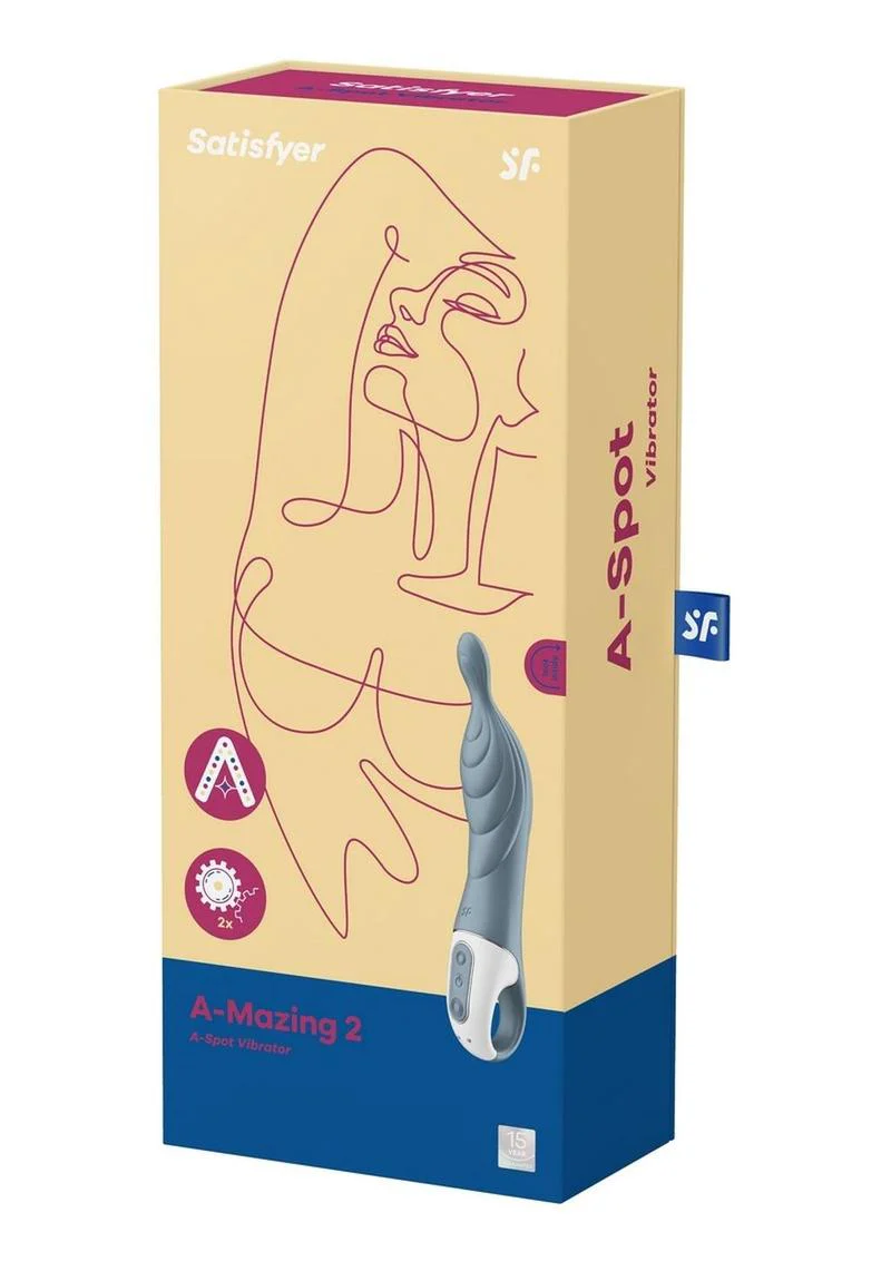 Satisfyer A-Mazing 2 Rechargeable Grey Silicone A-Spot Vibrator - Image 7
