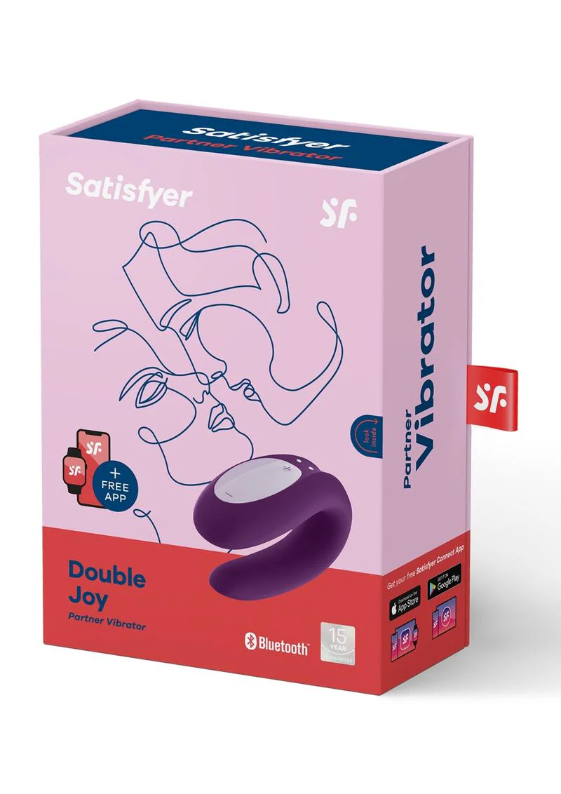 Satisfyer Double Joy Rechargeable Silicone Bluetooth Partner Vibrator - Image 10