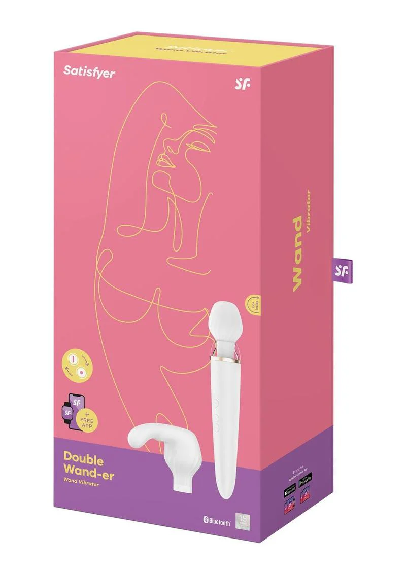 Satisfyer Double Wand-er Waterproof Massager with Attachment - Image 4