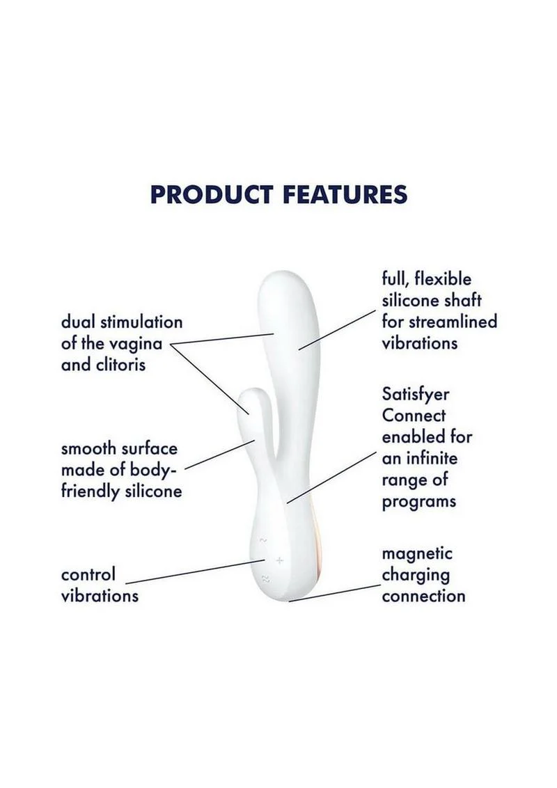 Satisfyer Mono Flex Silky Silicone Rabbit Vibe With Flexible Design - Image 5