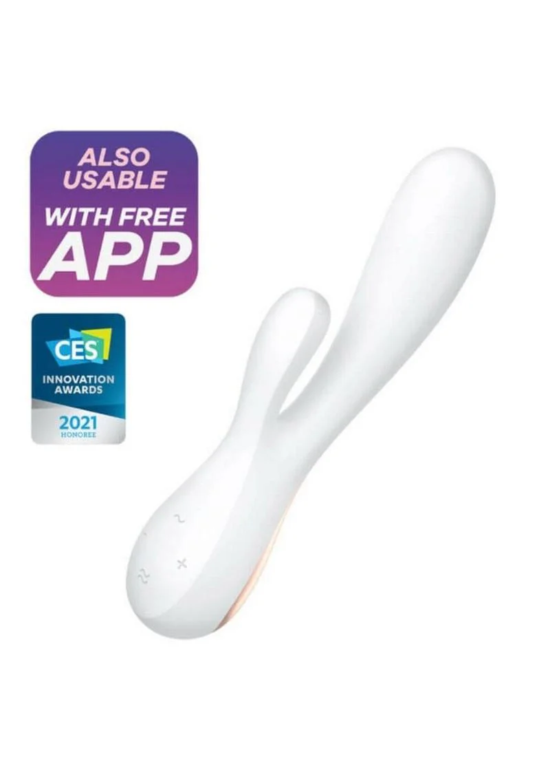 Satisfyer Mono Flex Silky Silicone Rabbit Vibe With Flexible Design - Image 6
