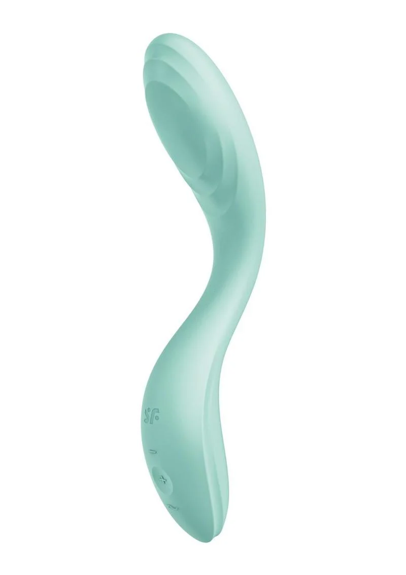 Satisfyer Rrrolling Pleasure Rechargeable Mint Silicone Vibrator - Image 2