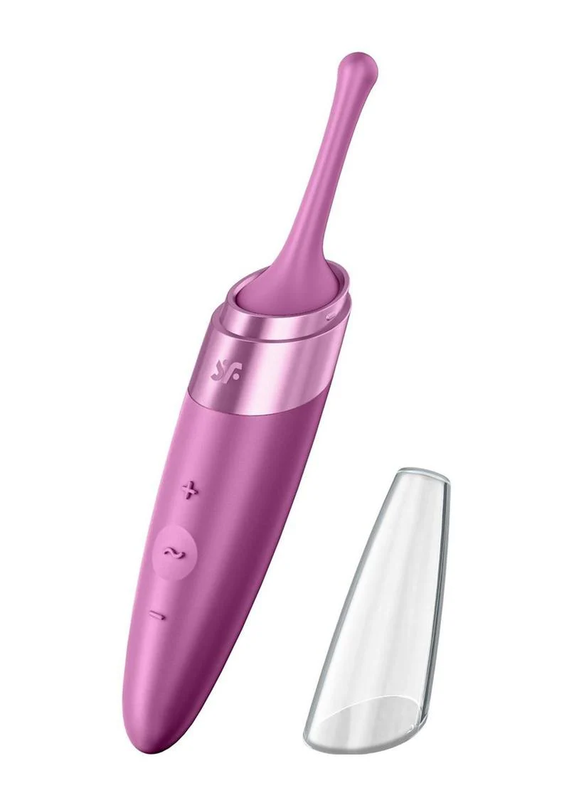 Satisfyer Twirling Delight Tip Vibrator Rechargeable Stimulator in Berry - Image 3