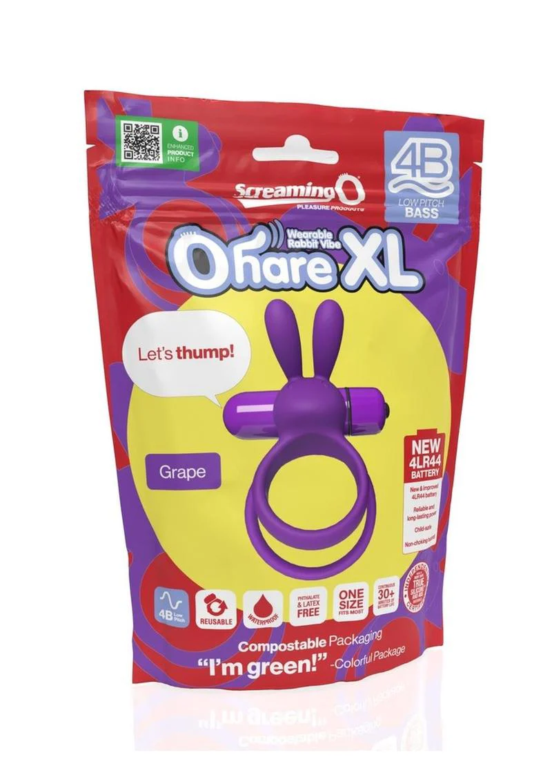 Screaming O 4b Ohare XL Wearable Rabbit Vibe Silicone Vibrating Cock Ring - Image 10