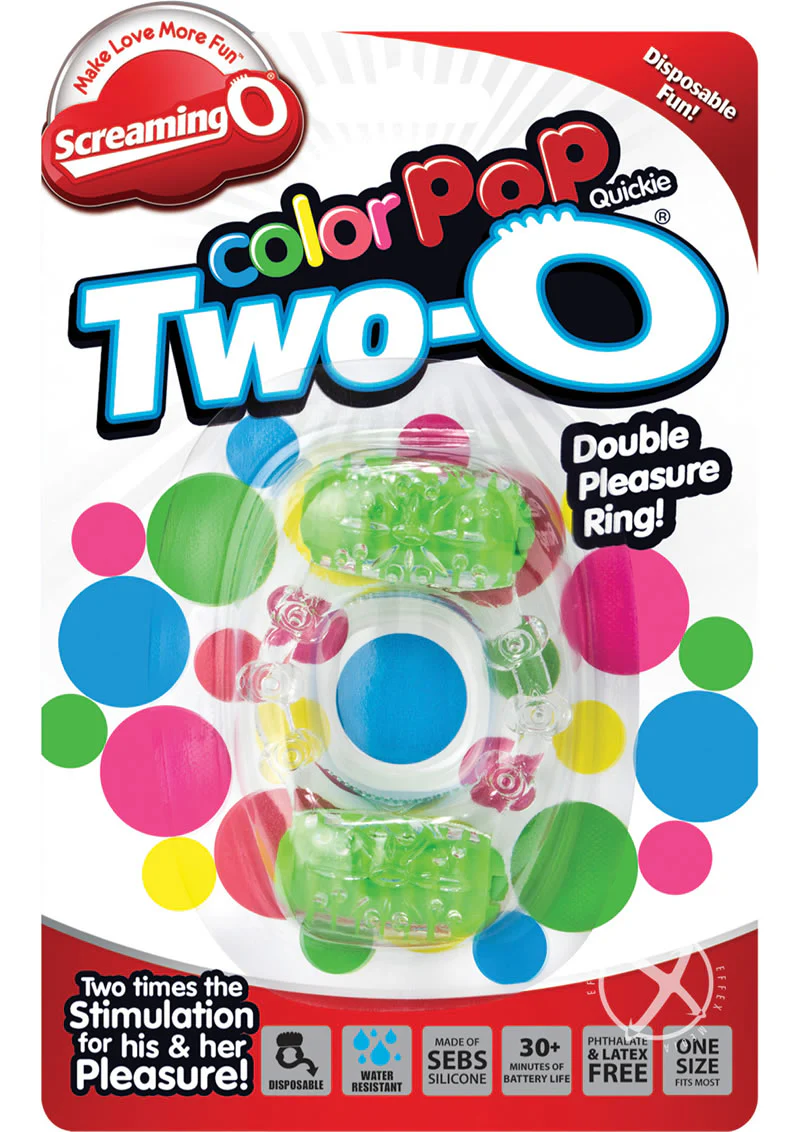 Screaming O Color Pop Two-O Silicone Dual Vibrating Cock Ring - Image 7