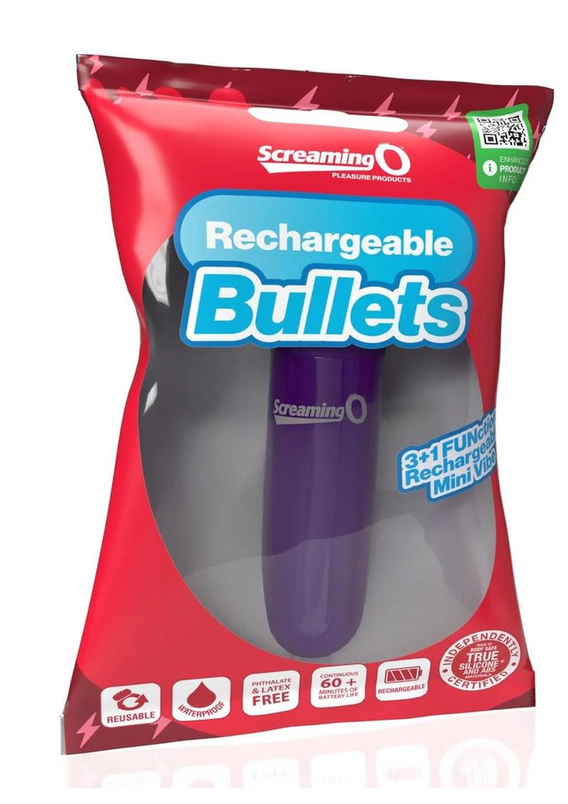 Screaming O Rechargeable Bullets - 3+1 Function Mini Vibrator - Image 14