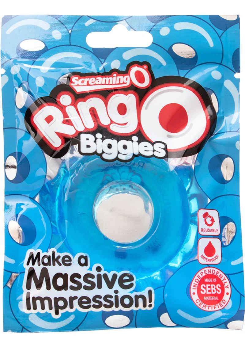Screaming O Ring O Biggies Waterproof Blue Cock Ring - Image 10