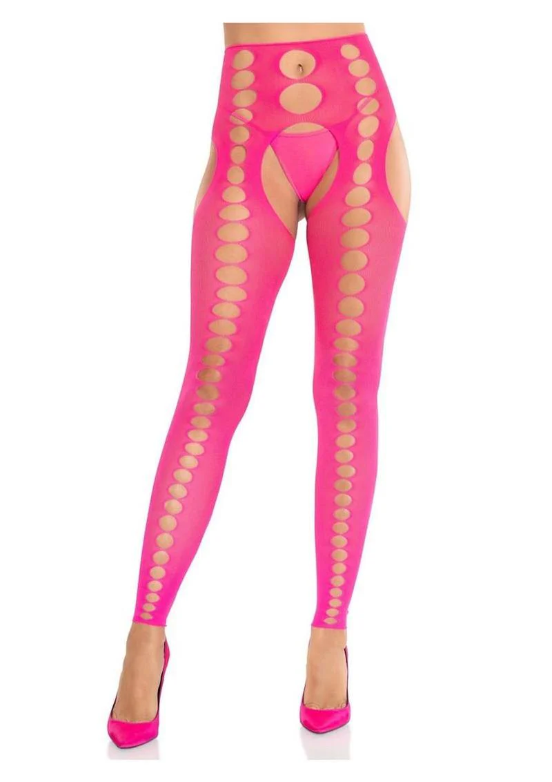 Seamless Opaque Cut-Out Footless Suspender Hose - Image 4