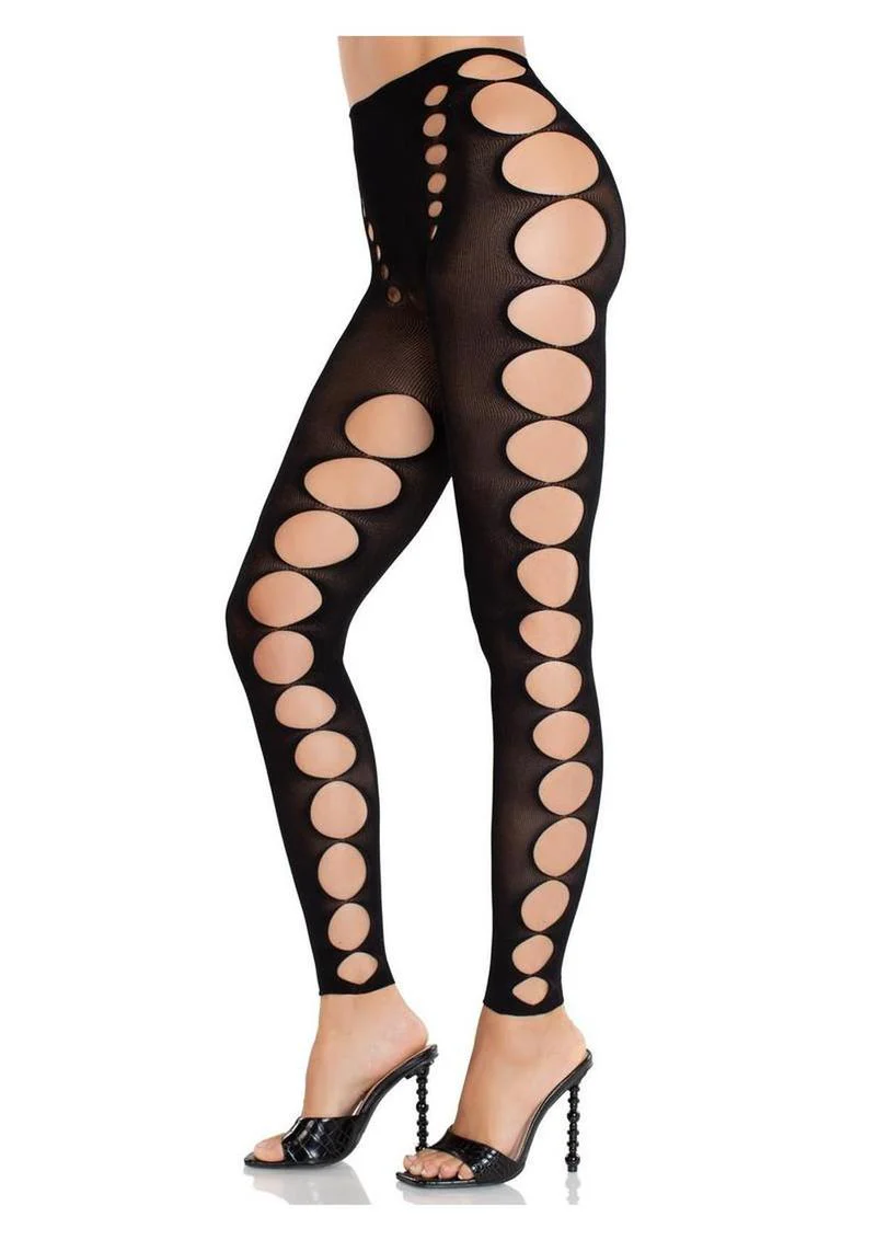 Seamless Opaque Cut-Out Footless Tights - Image 2