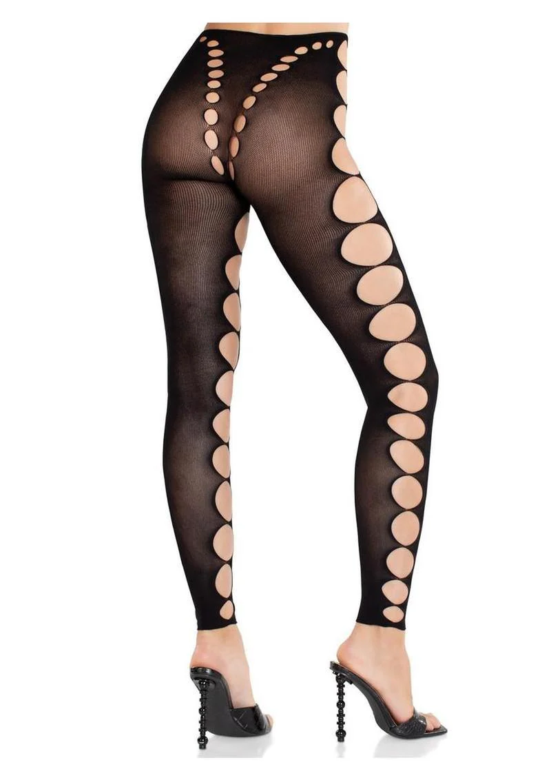 Seamless Opaque Cut-Out Footless Tights - Image 3