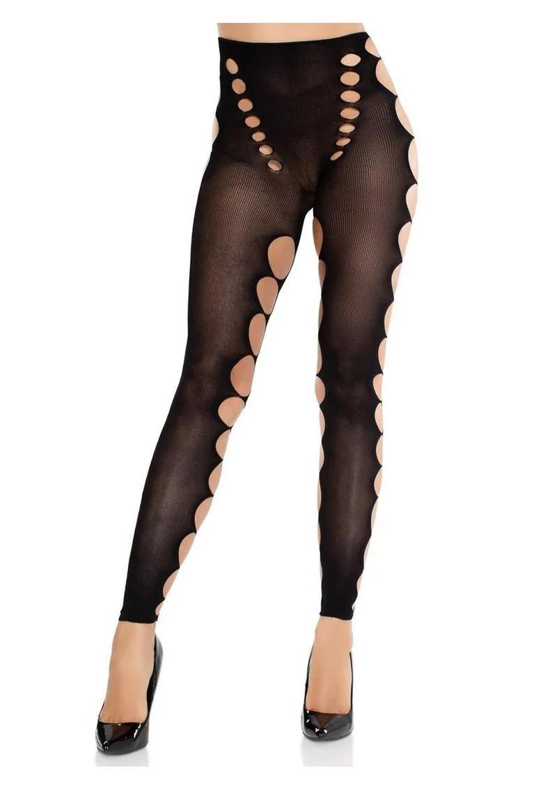 Seamless Opaque Cut-Out Footless Tights - Image 4