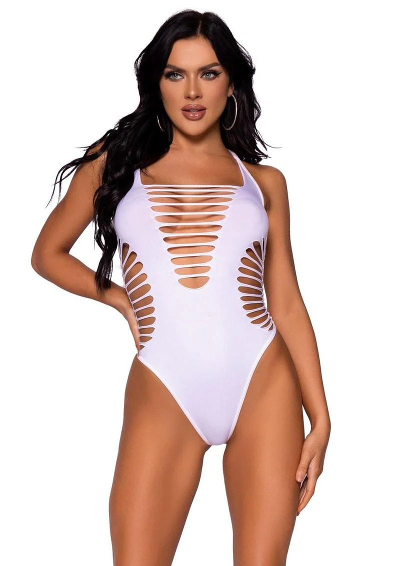 Seamless Shredded Racerback Thong Bodysuit - Image 7