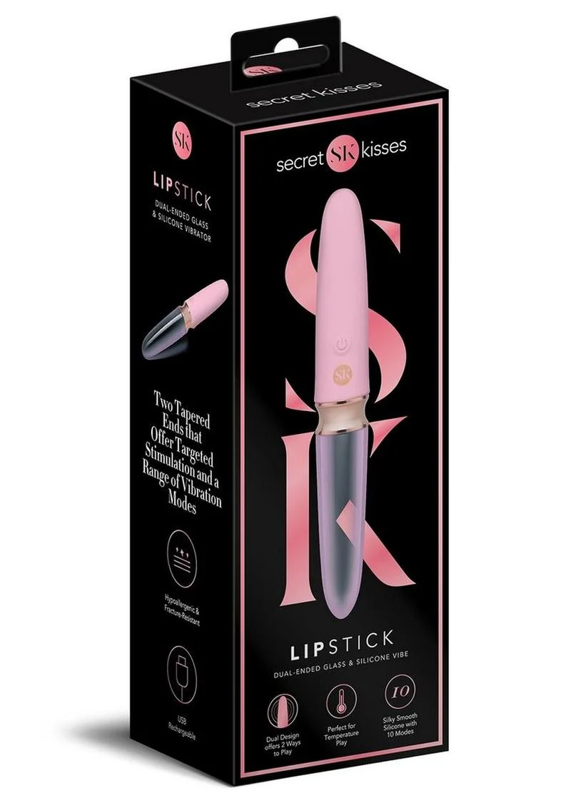 Secret Kisses Lipstick Dual-Ended Glass And Silicone Vibrator - Image 2