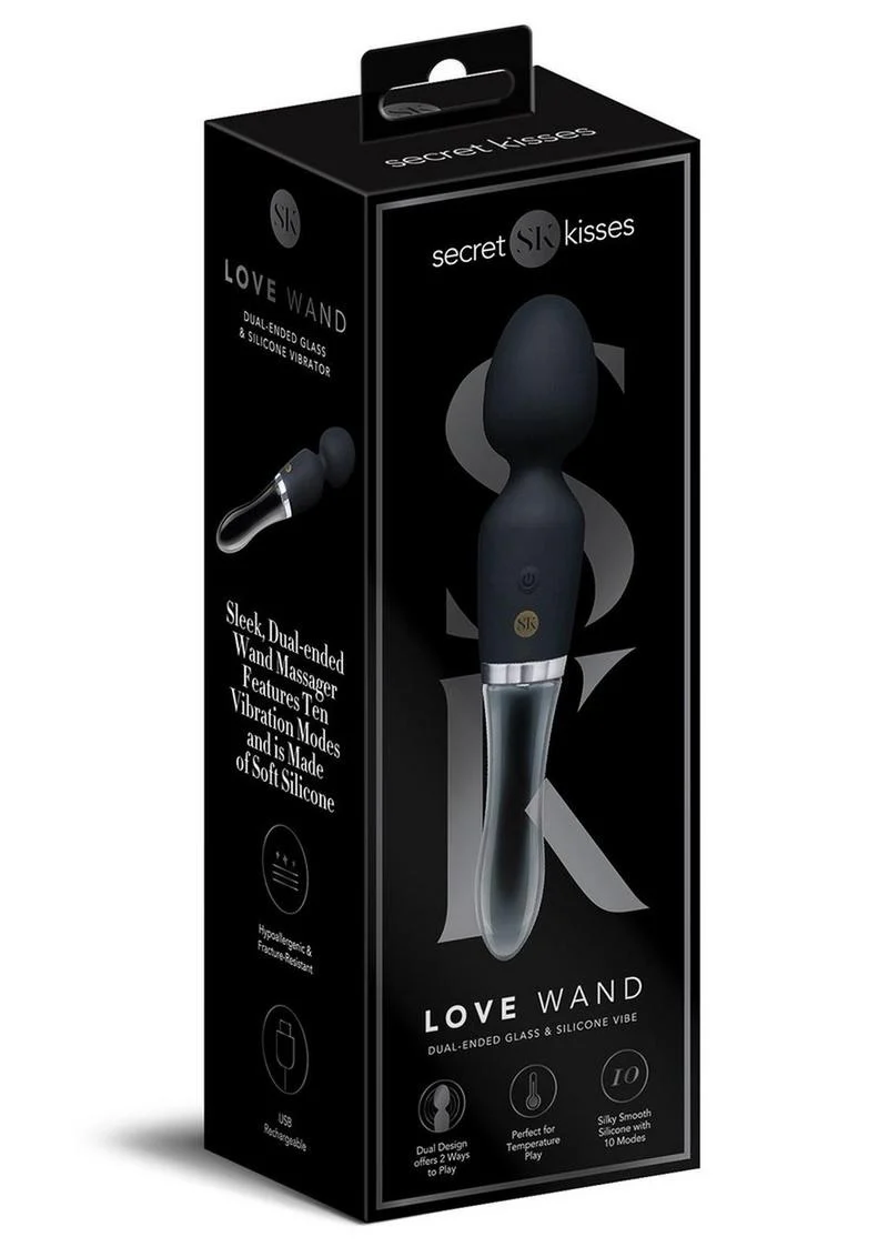 Secret Kisses Love Wand Dual-End Glass And Silicone Vibrator - Image 2