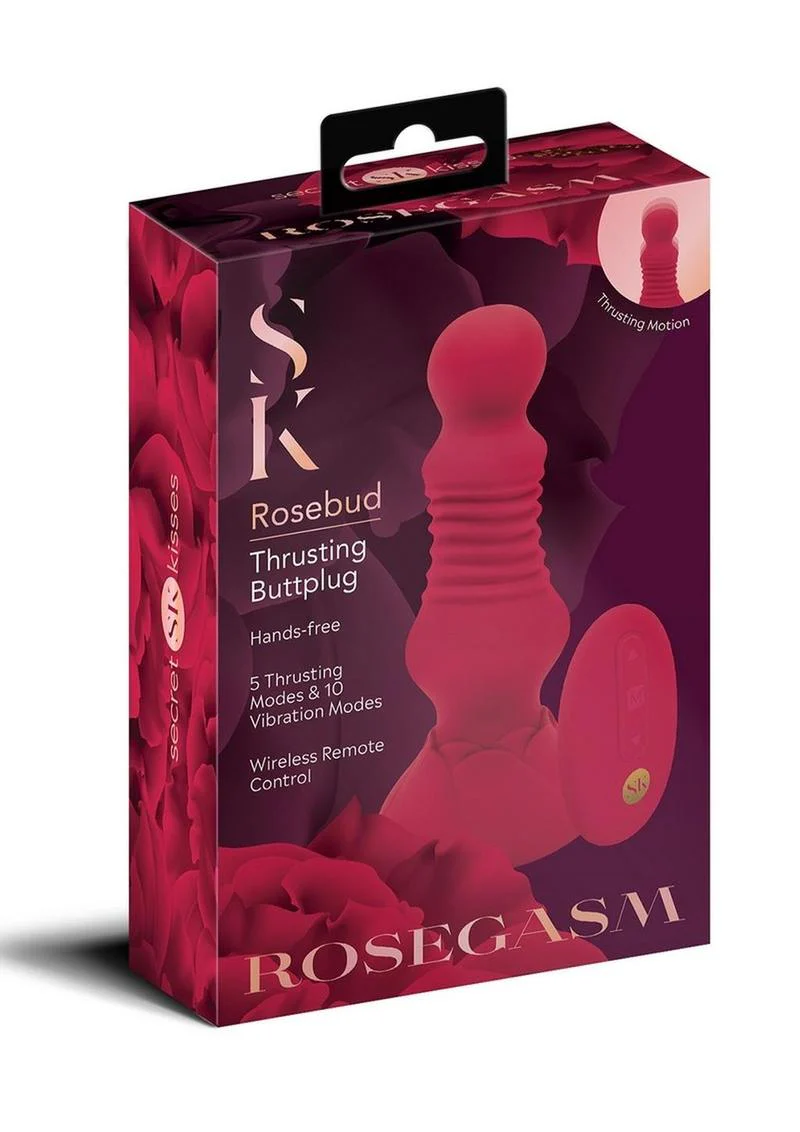 Secret Kisses Rosebud Thrusting Buttplug Wireless Remote Control - Image 4