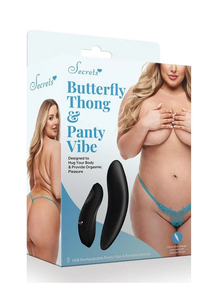 Secrets Butterfly Thong And Rechargeable Panty Vibe with Remote - Image 3