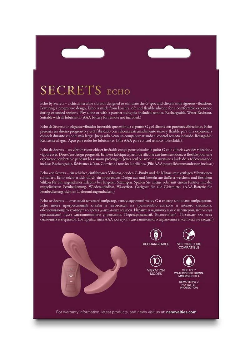 Secrets Echo Rechargeable Remote Control Vibrator - Image 3