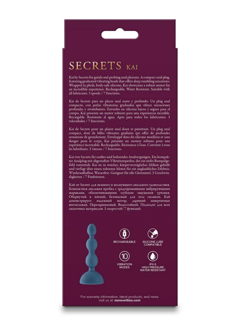Secrets Kai Rechargeable Silicone Vibrating Plug - Image 4