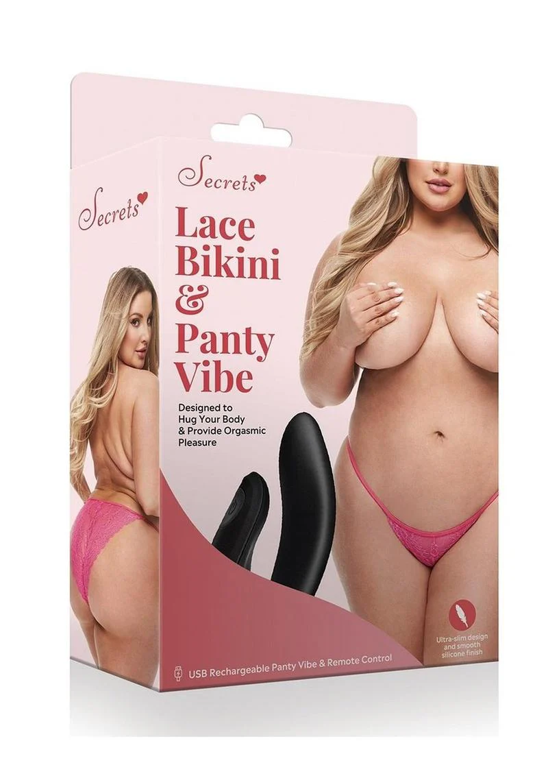 Secrets Lace Panty and Rechargeable Remote Control Panty Vibe - Image 18