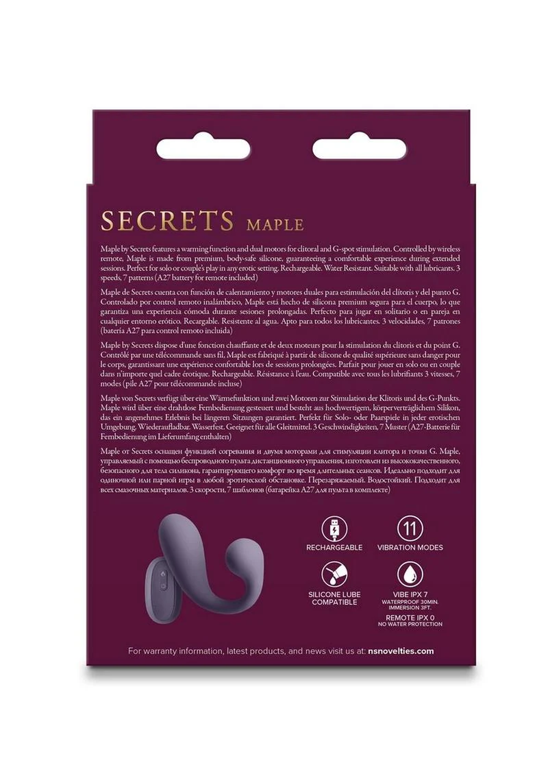 Secrets Maple Rechargeable Silicone Vibrator - Image 3