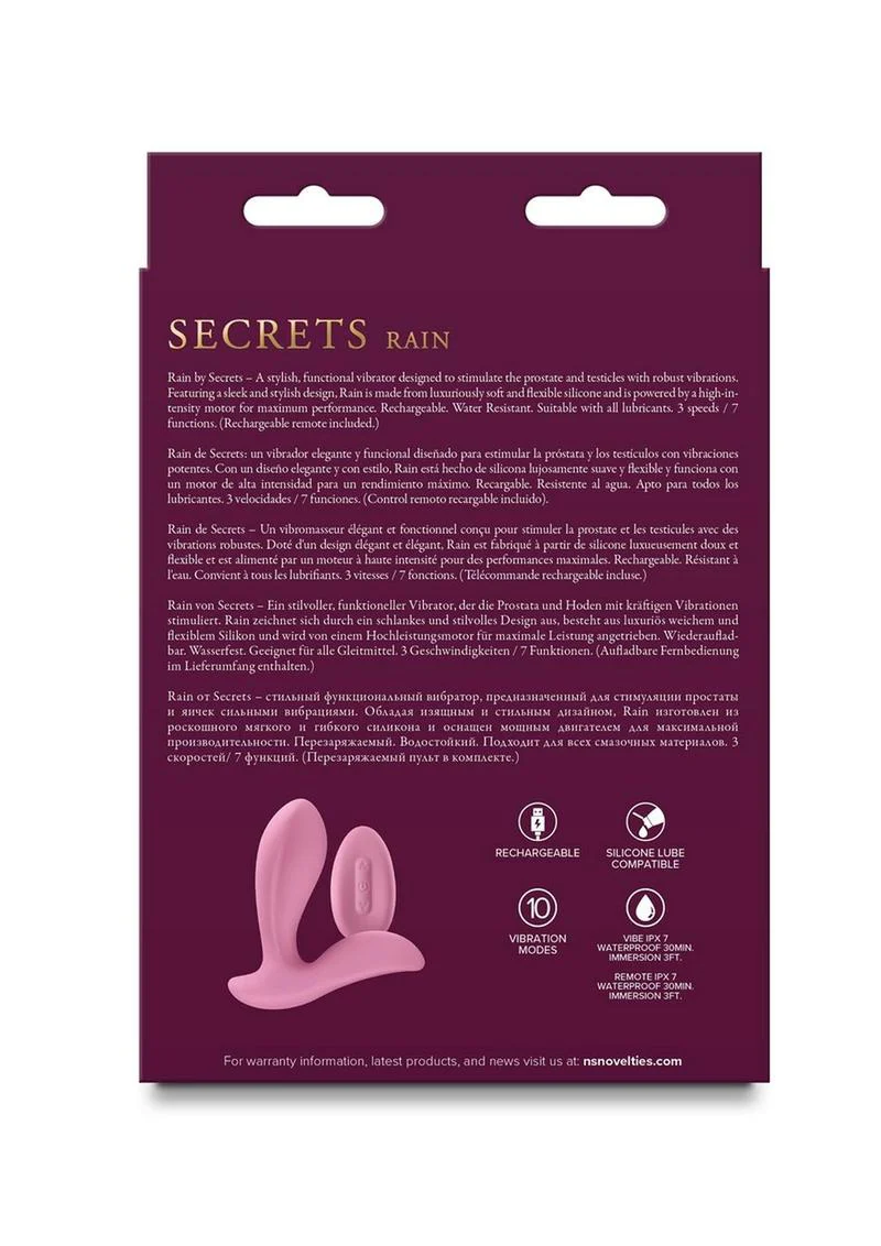 Secrets Rain Rechargeable Silicone Remote Control Vibrators - Image 3
