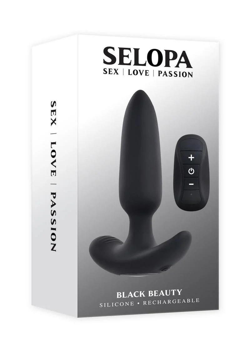 Selopa Black Beauty Rechargeable Silicone Vibrating Anal Plug - Image 4