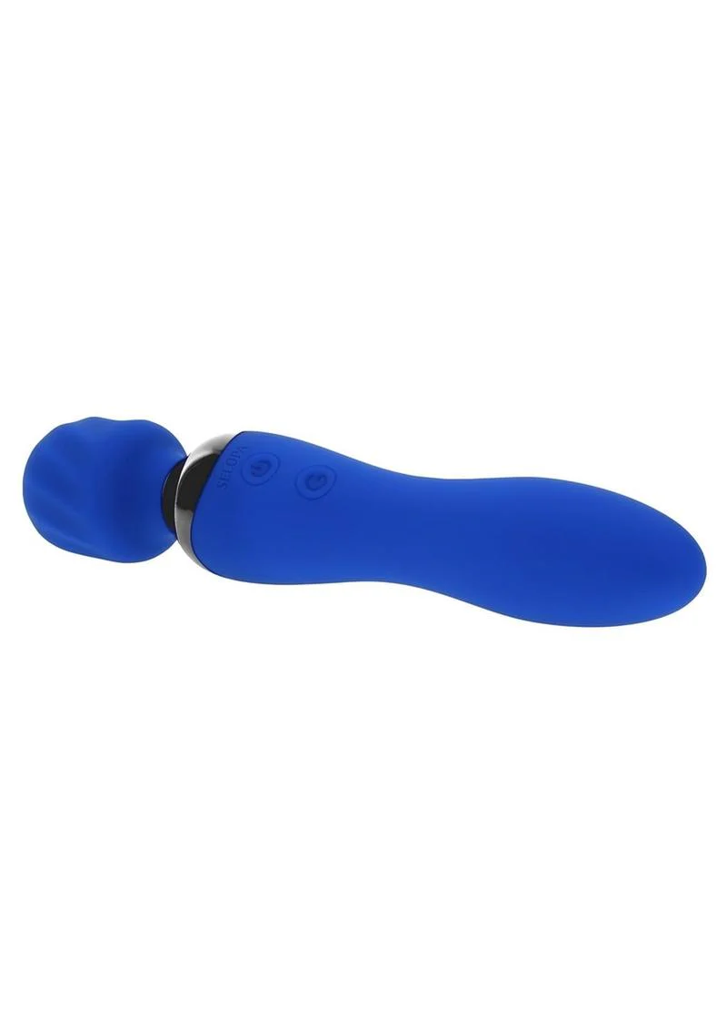 Selopa Blue Belle Silicone Rechargeable Dual End Vibrating Wand - Image 2