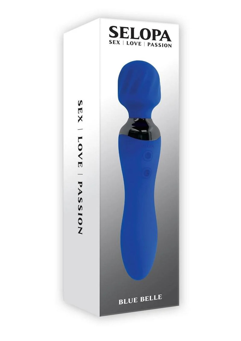 Selopa Blue Belle Silicone Rechargeable Dual End Vibrating Wand - Image 4