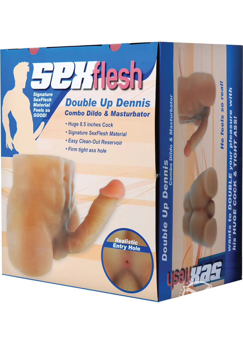Sex Flesh Double Up Dennis Combo Dildo And Masturbator - Image 4