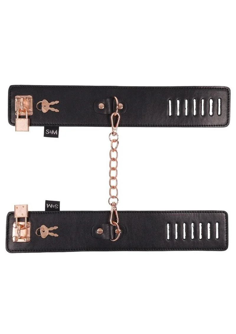 Sex & Mischief Brat Locking Cuffs with Rose Gold Accents - Image 2
