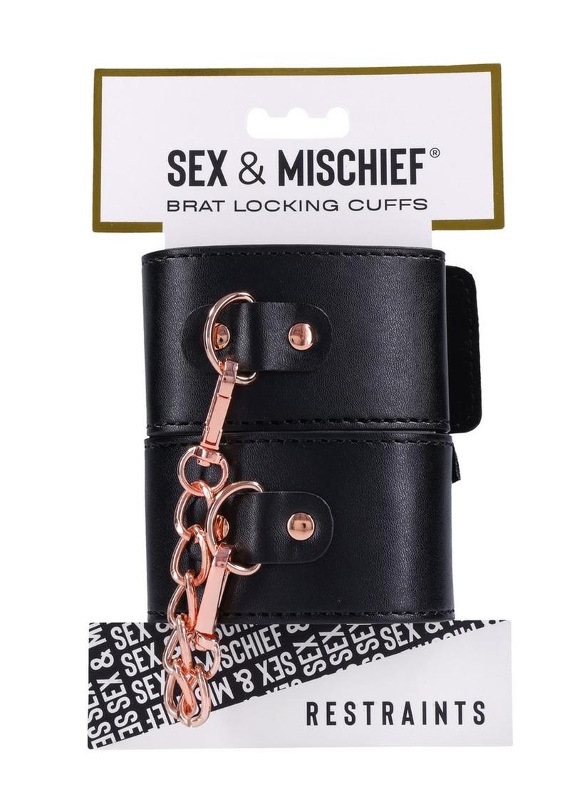 Sex & Mischief Brat Locking Cuffs with Rose Gold Accents - Image 4