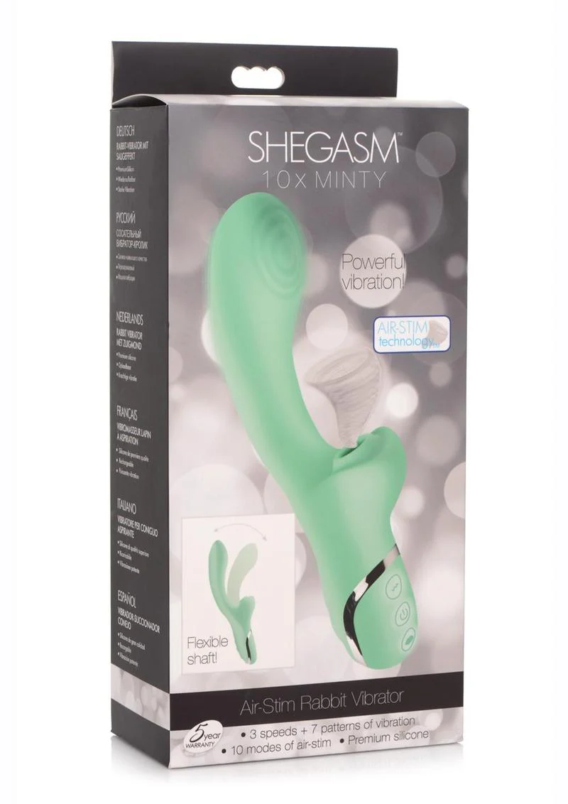 Shegasm Minty Air Stim Rechargeable Rabbit Vibe - Image 4