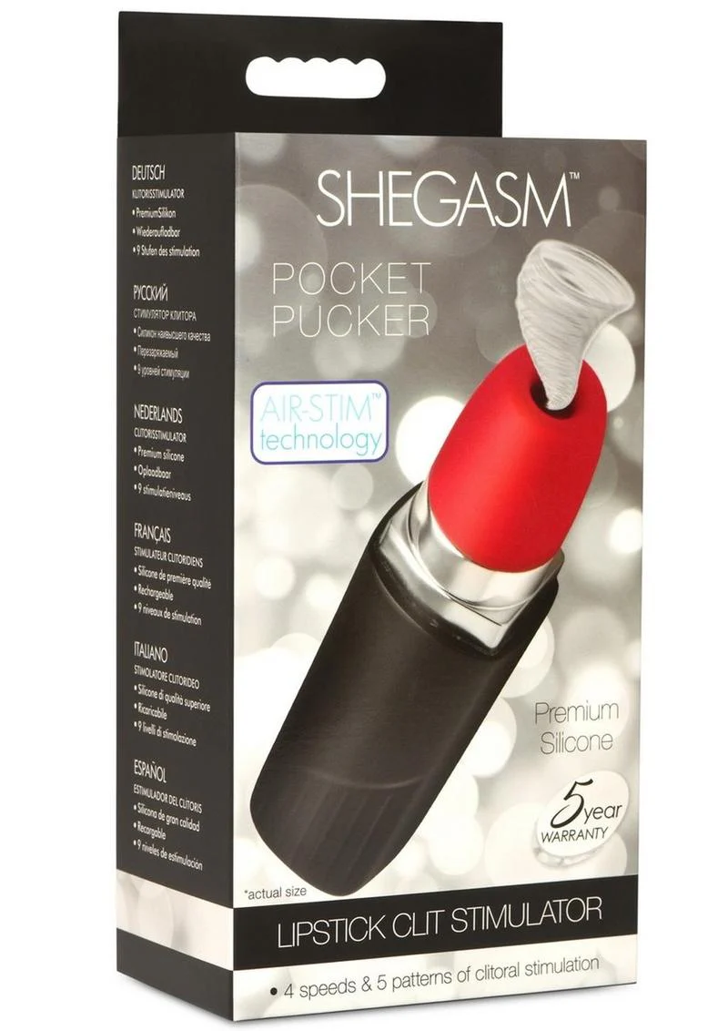 Shegasm Pocket Pucker Silicone Lipstick Clitoral Stimulator - Image 4
