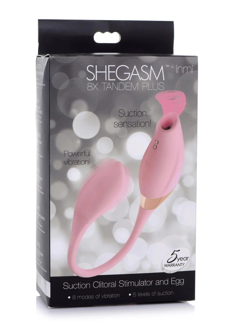 Shegasm Tandem Plus Silicone Suction Clitoral Stimulator & Vibrating Egg - Image 3