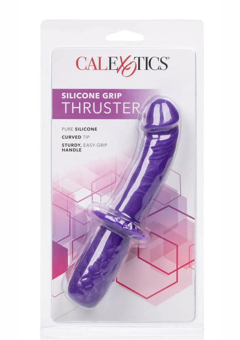 Silicone Grip Thruster Curved Silicone Dildo - Image 4