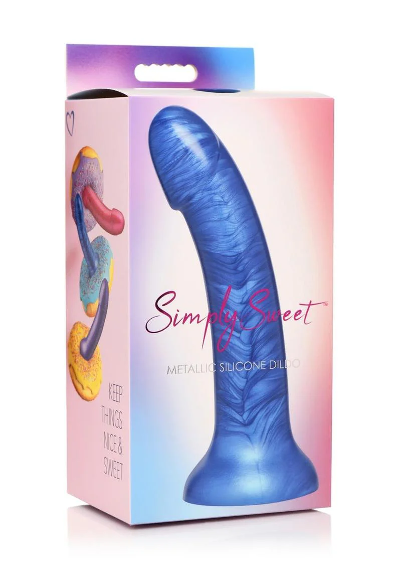 Simply Sweet Metallic Silicone Dildo 7-Inch - Image 12