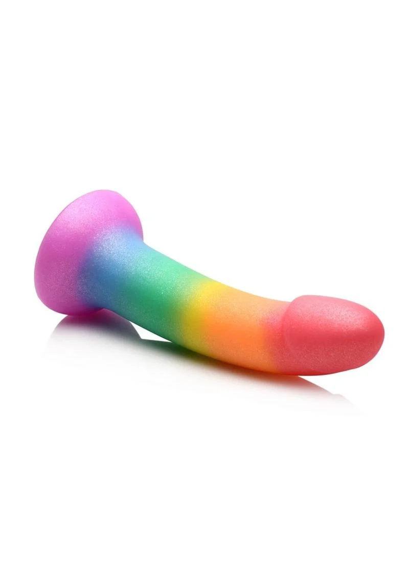 Simply Sweet Phallic Silicone Rainbow Dildo - Image 2
