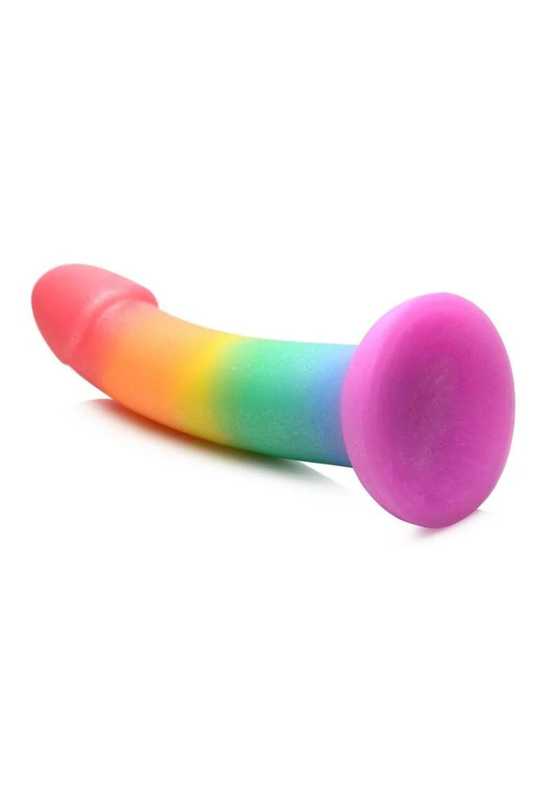 Simply Sweet Phallic Silicone Rainbow Dildo - Image 3